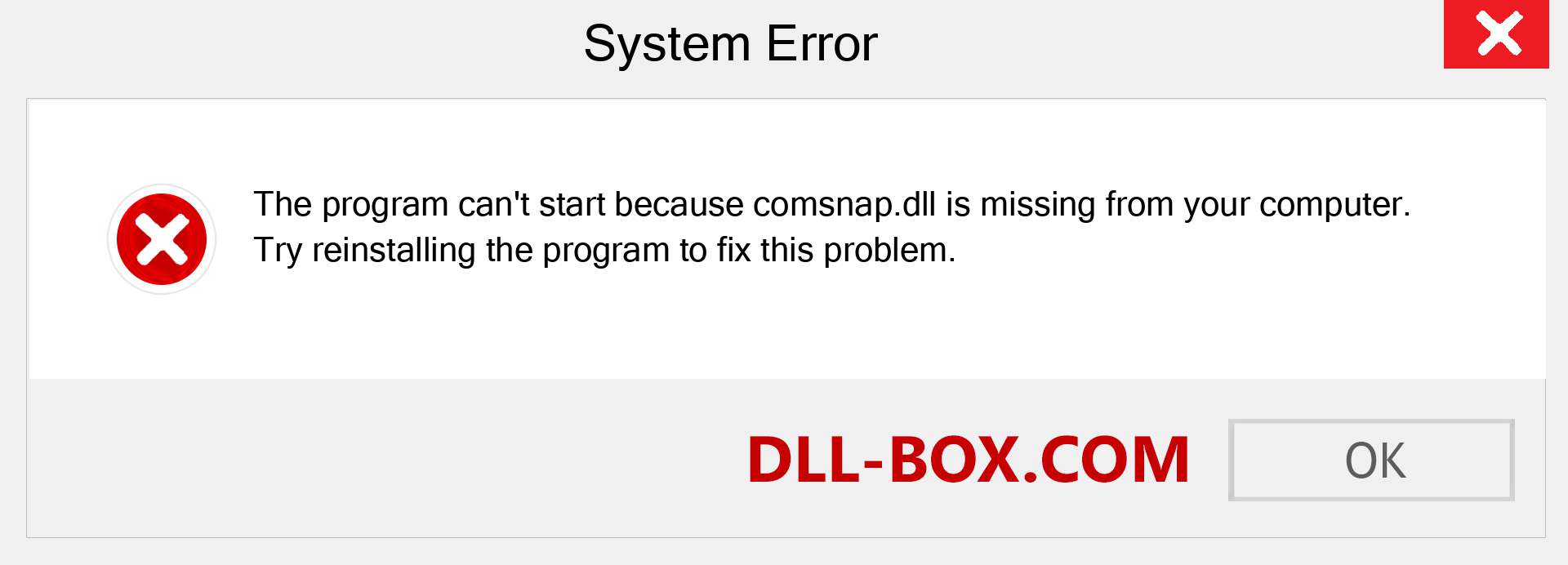  comsnap.dll file is missing?. Download for Windows 7, 8, 10 - Fix  comsnap dll Missing Error on Windows, photos, images