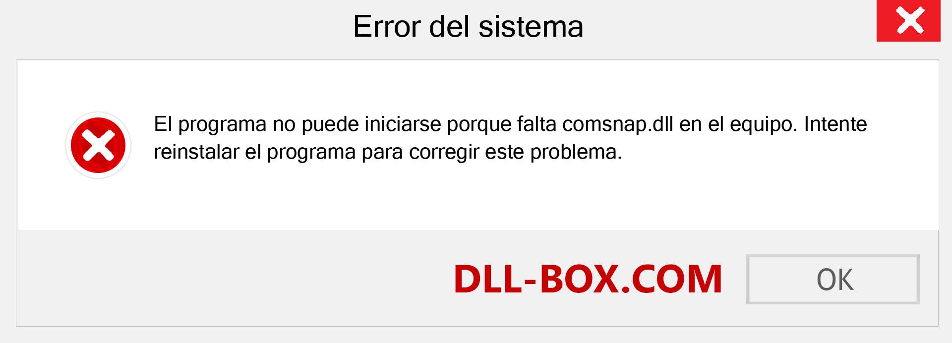 ¿Falta el archivo comsnap.dll ?. Descargar para Windows 7, 8, 10 - Corregir comsnap dll Missing Error en Windows, fotos, imágenes